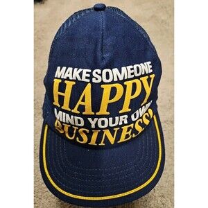 Trucker Snapback Hat Funny Slogan Vintage Adjustable Hat Mind Your Business